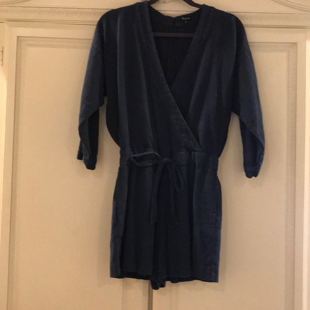 Madewell Navy Long Sleeve Romper/Jumpsuit